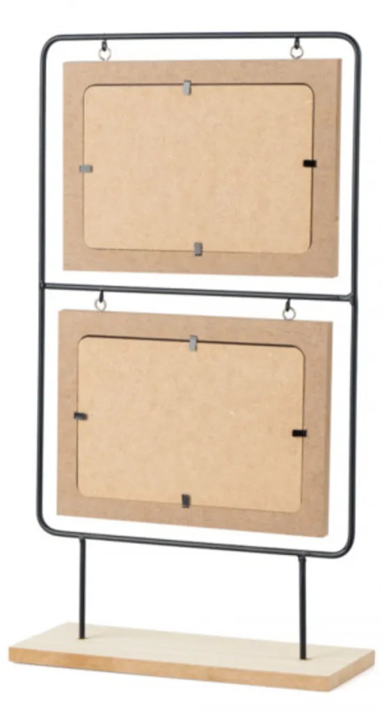 cornice per foto Nordic 38 x 21 cm legno/acciaio trasparente/nero