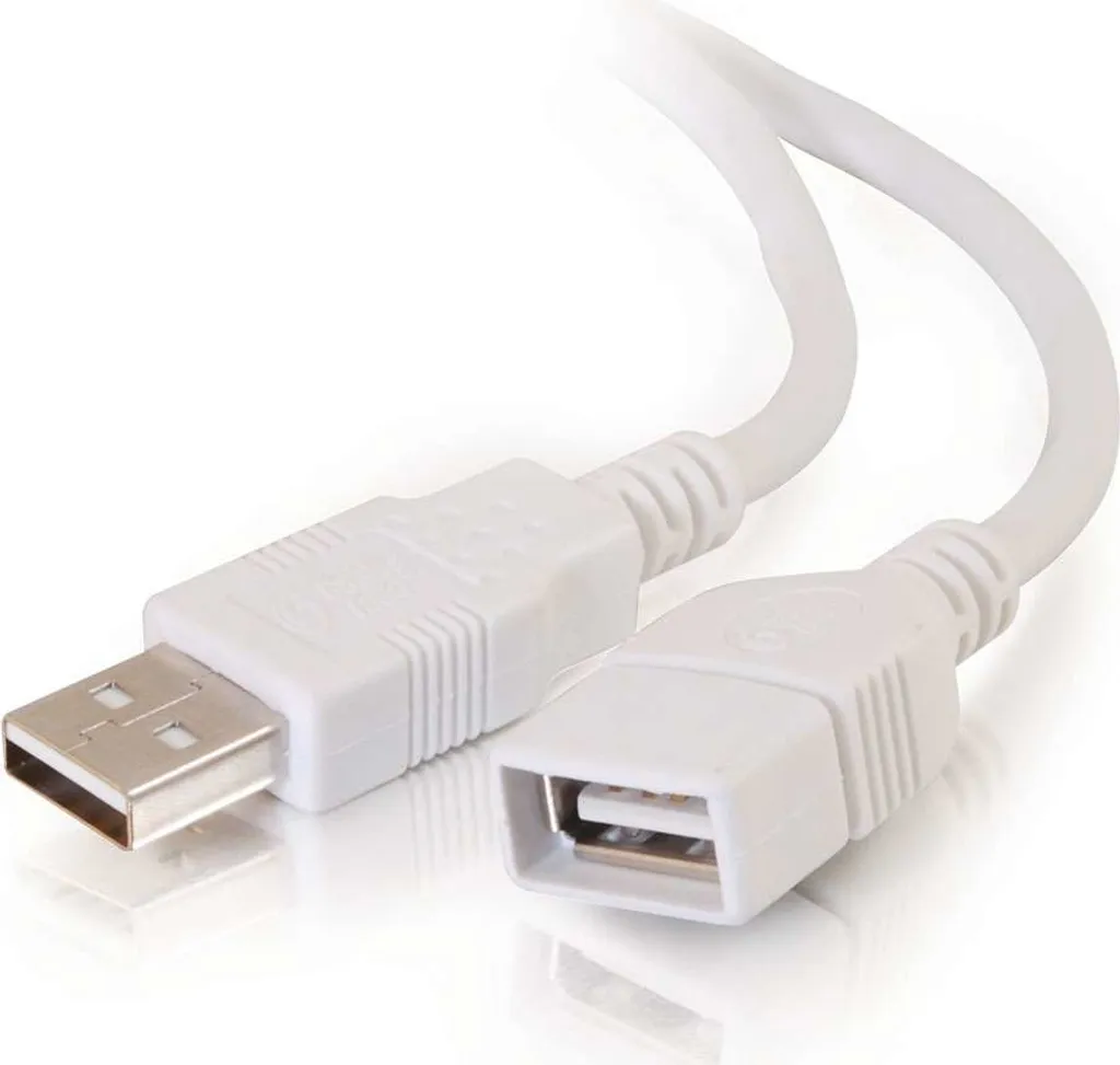 Câble rallonge USB 2.0 type A mâle femelle C2G blanc de 3 mètres