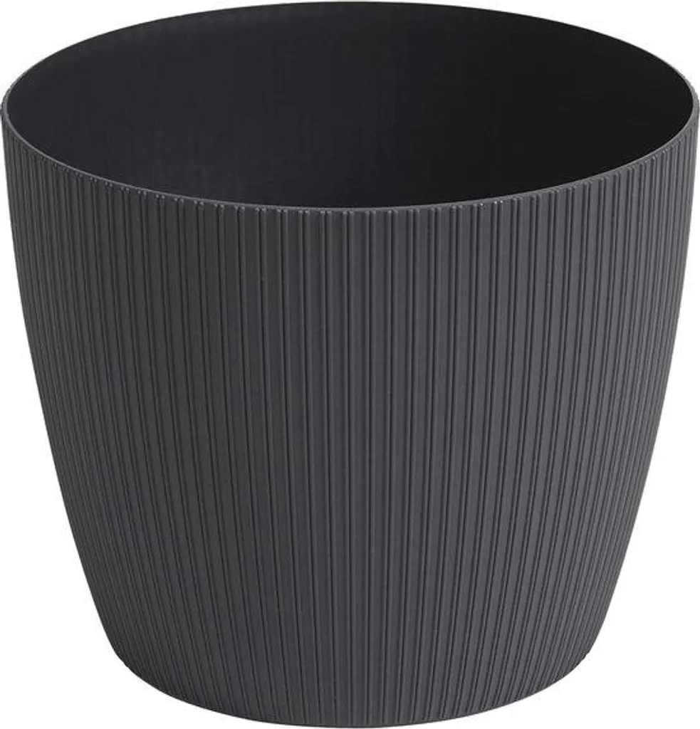 Cache-pot anthracite 30cm, pot de fleurs cylindrique deco intérieur