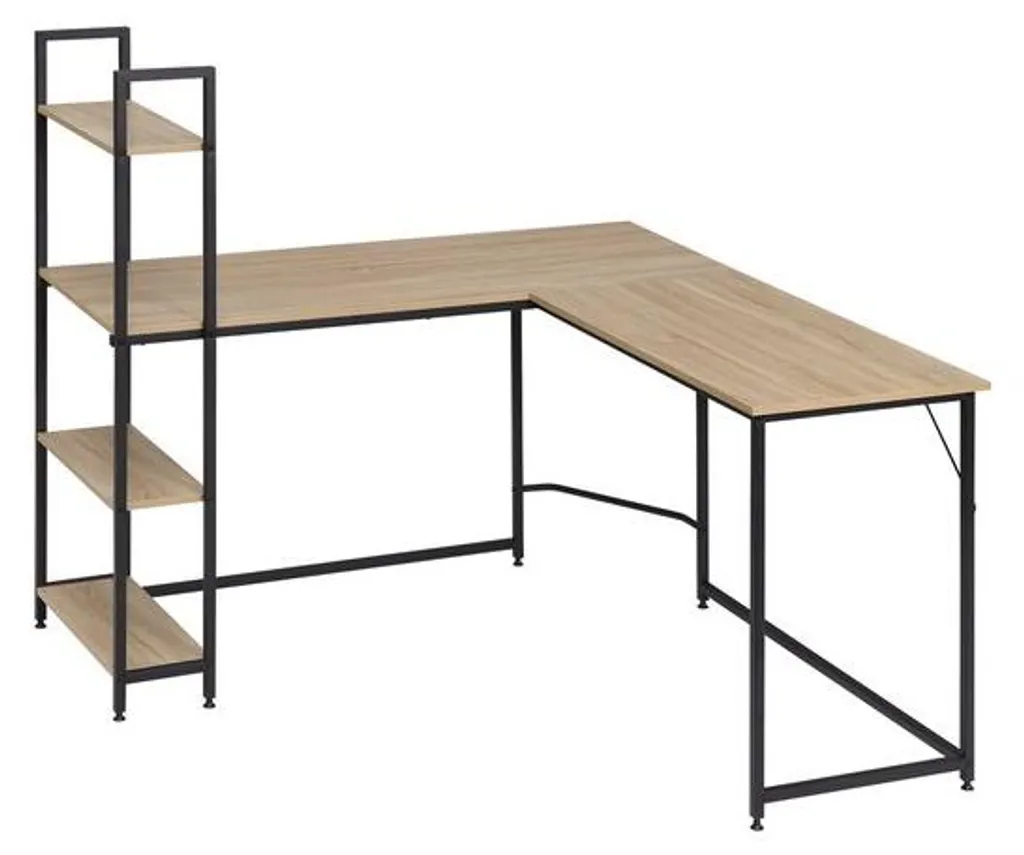 Bureau pour ordinateur et jeux vidéo, table de travail chêne et noir