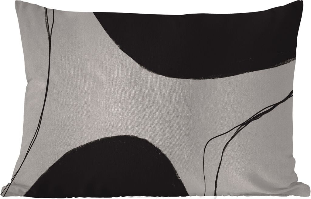 MuchoWow Outdoor Kissen - Pastell - Schwarz - Minimalismus - 50x30 cm - Wetterfest - Lounge Kissen - Sofa kissen - Wohnzimmer Dekoration