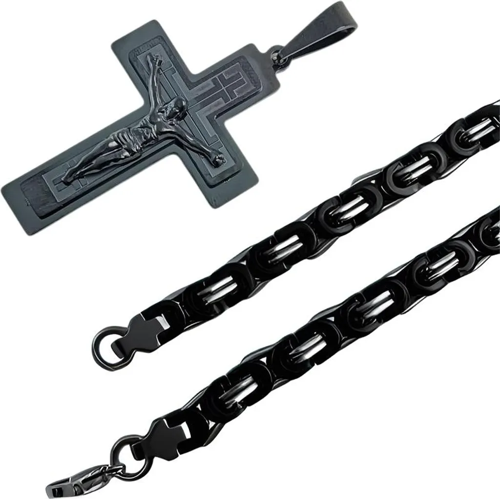 Collier pour homme RE-38736 Noir - Bijou Élégant et Symbolique KP38736