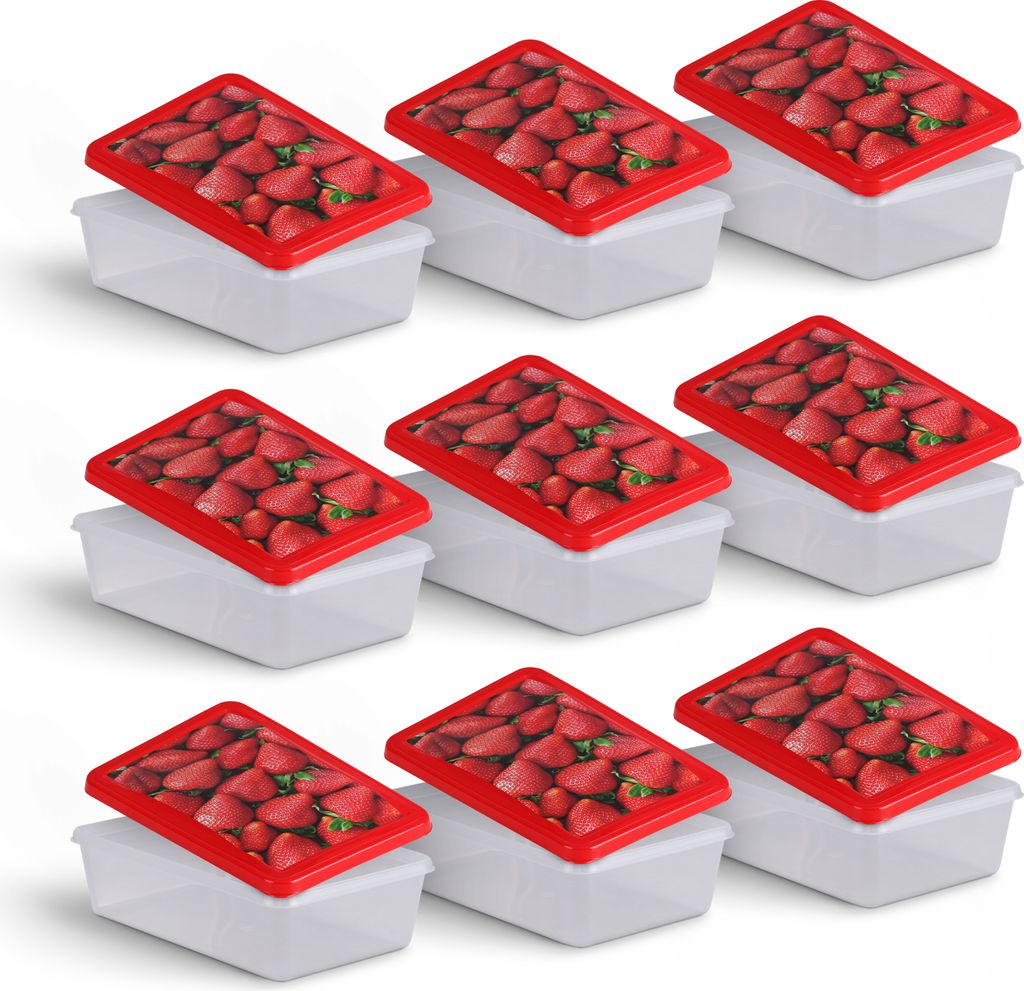 Frischhaltedosen für Lebensmittel 1,25 L ( 9er Pack ) Vorratsdose, Aufbewahrungsbox für Obst, Gemüse oder Snacks, Meal Prep Box, Lunchbox