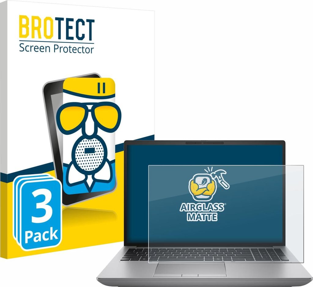 3x BROTECT Entspiegelungs Schutzglas für HP ZBook Fury 16 G11 Non-Touch Schutzfolie Panzer Folie Glas Display Schutz matt