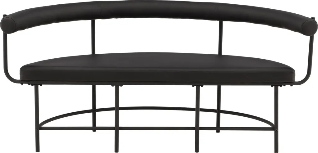 Banc en simili cuir noir et dossier demi-lune Stallhagen