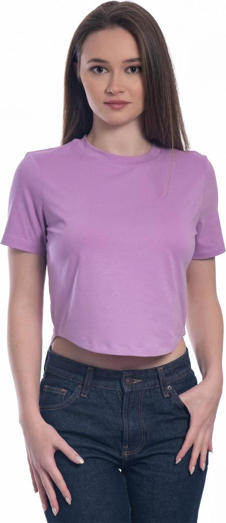 Damen Crop Top – Baumwolle Stretch, Slim Fit, Kurzarm, Rundhals, Bauchfrei, XS–XL