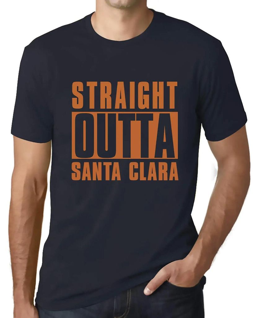 Herren Grafik T-Shirt Straight Outta Santa Clara Öko-Verantwortlich Vintage Jahrgang Kurzarm Lustige Druck Geburtstag Geschenk Mann