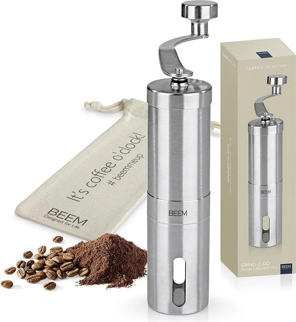 Moulin à café de voyage portable 40g en inox pour camping et bureau