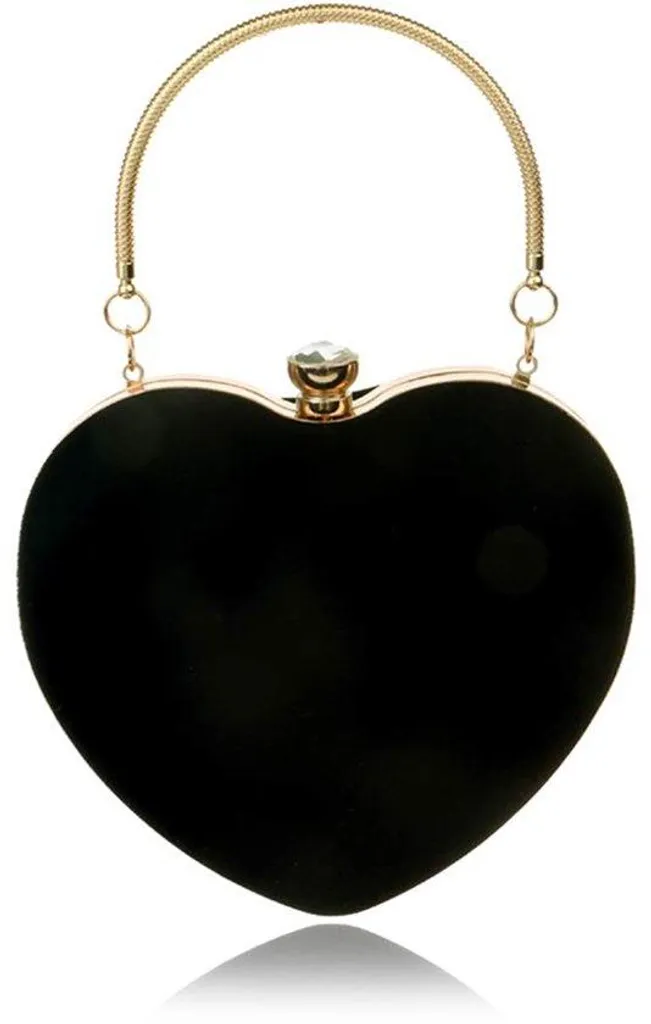 Sac de soirée noir chic avec fermeture magnétique et détails dorés brillants