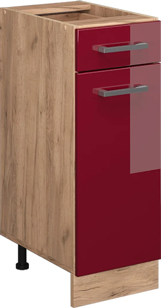 Mobiletto Basso Cucina 30cm Vicco R-Line Rosso Lucido | Arredo Casa