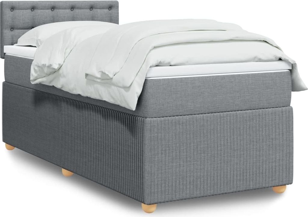 Maison Exclusive - Boxspringbett mit Matratze Hellgrau 80x200 cm Stoff