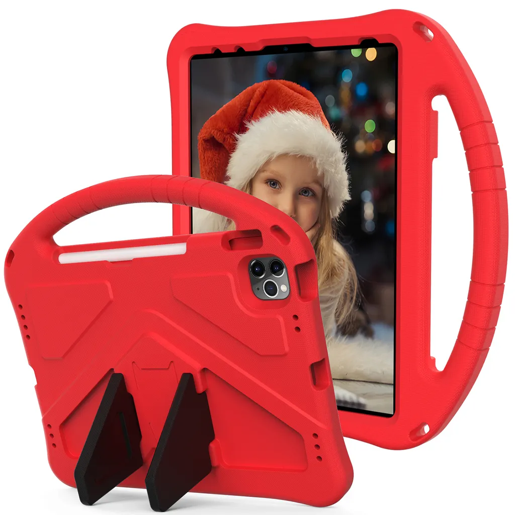 Cover iPad 11" 2025 Bambini: Custodia EVA Rossa con Supporto - 3