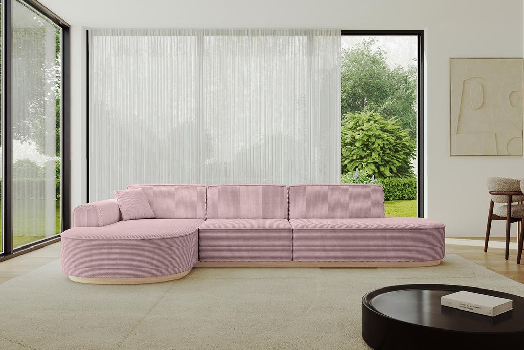 ALTDECOR Ecksofa in L-Form MARI-L2-v1 - 328x171x83 cm Rosa - Corner Sofa Bett Eckcouch Couch Wohnlandschaft Cauchsofa