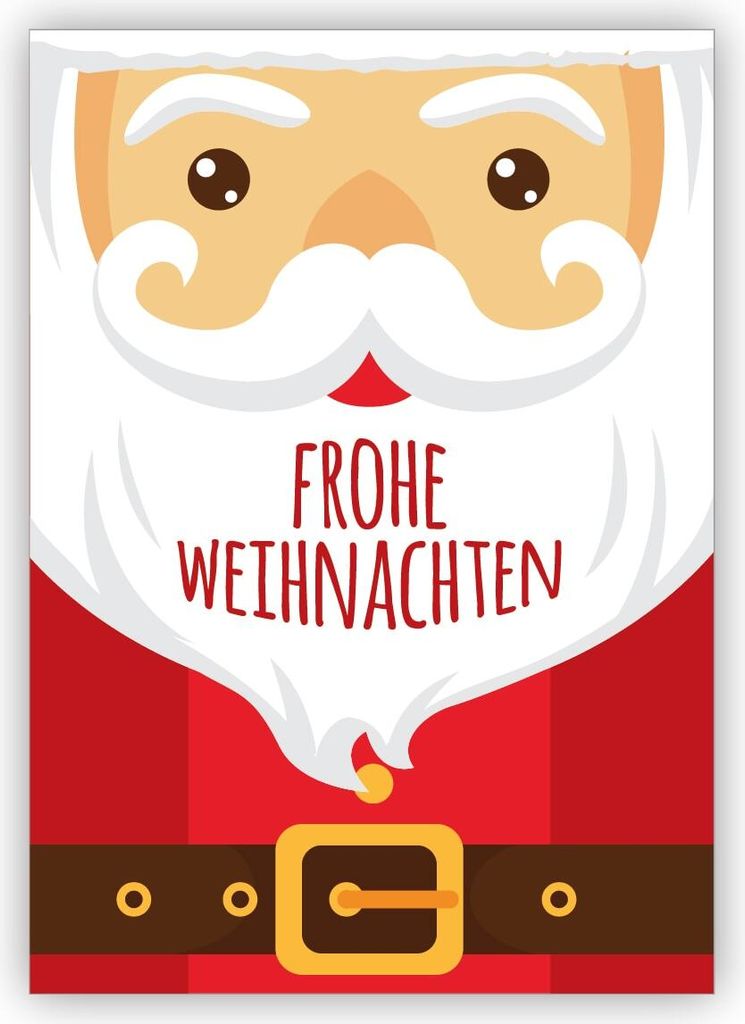Coole Weihnachtskarte mit großem Weihnachtsmann: Frohe Weihnachten