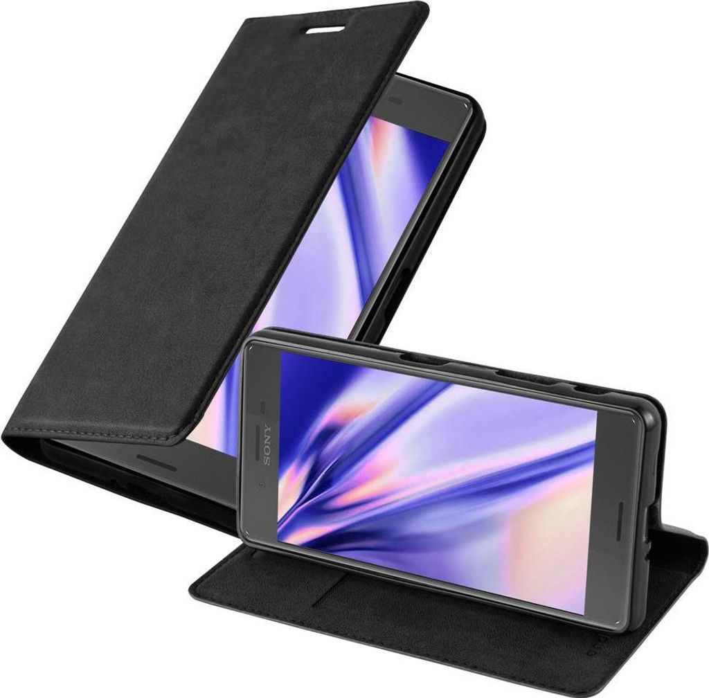 Cadorabo Hülle für Sony Xperia X PERFORMANCE Schutz Hülle in Schwarz Handyhülle Etui Case Cover Magnetverschluss