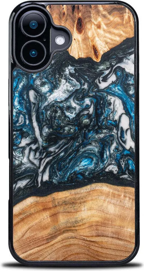 Custodia in legno per iPhone 16 Plus, Bewood Unique Planets Earth - 1