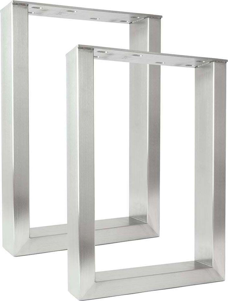 Natural Goods Berlin Möbelkufen RECHTECK 70x30-Edelstahl, Tischkufen, Tischbeine, Tischgestell, Esstisch, Bank, Couchtisch, B30xH43 cm, 2 Stück