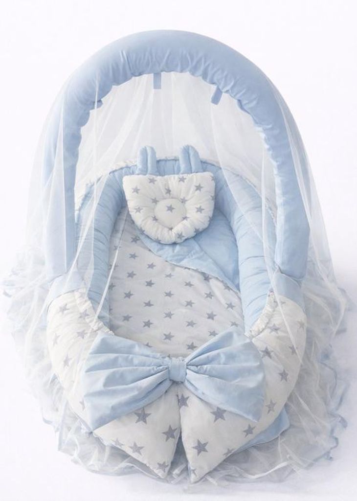 Nid pour bébé avec arche de jeu et moustiquaire 90 x 50 cm Image du produit 