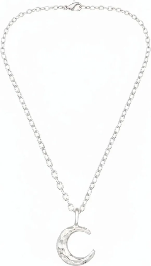 Amulet Moon Collana Mezzaluna Argento 925 Texture Astrale