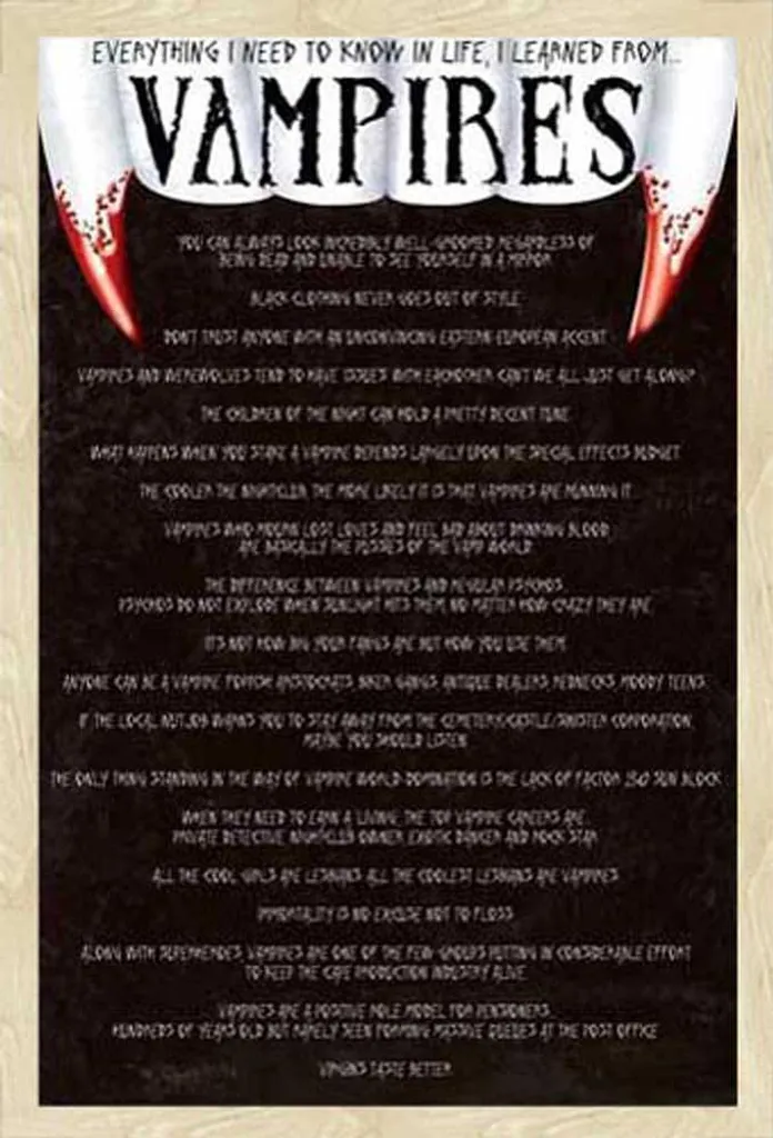 Affiche Vampires Everything I Know Shinsuke® Encadrée Bois Chêne Maxi