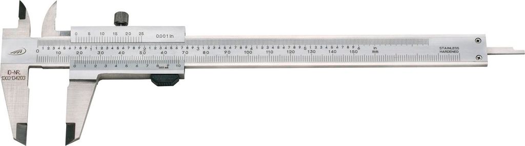 HELIOS PREISSER Messschieber m. Feststellschraube DIN862 Tiefenm. eckig 0-150 mm