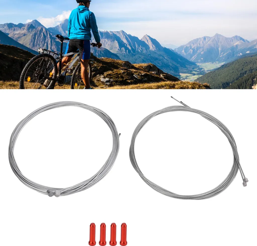 Kit Cavi Freno Bici 4 Pezzi - Universale Per MTB E Bici Da Strada - Con Guaina 2,5m E Accessori - 2