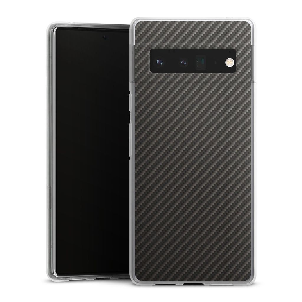 DeinDesign Handyhülle für Google Pixel 6 Pro Silikon Hülle Case Smartphone Schutzhülle Carbon Metallic Look Muster