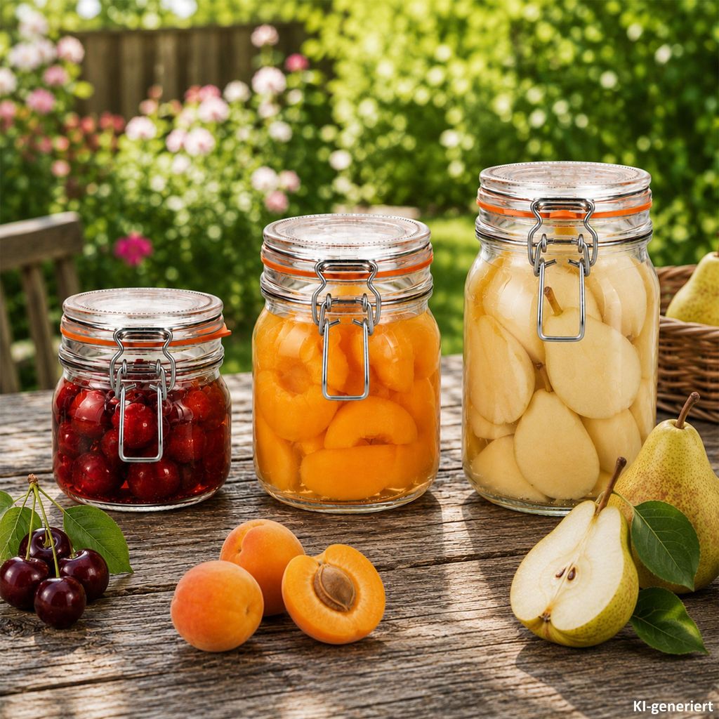 6er Set Odin Einmachglas 1L 0,75L 0,5L Bügelverschluss