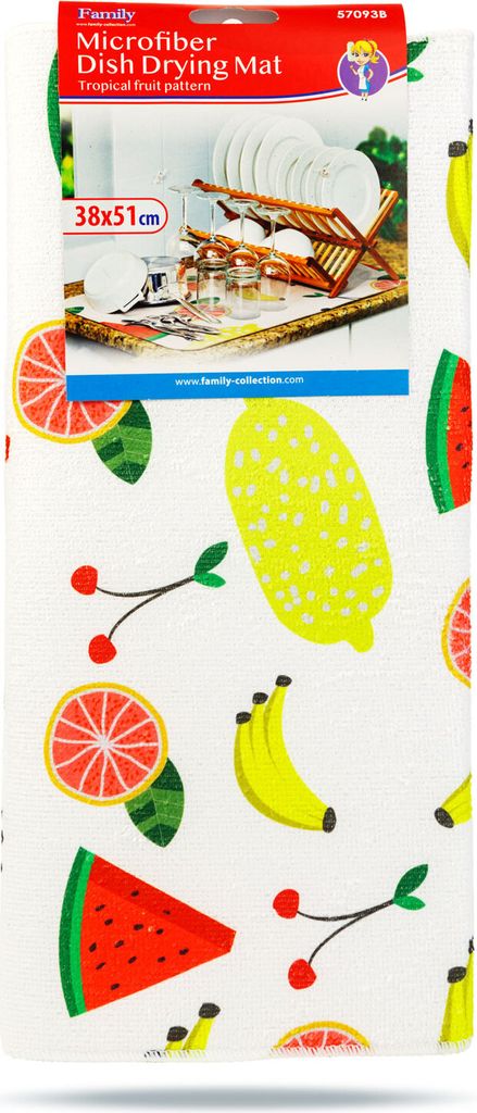 Abtropfmatte Geschirrspülen - Tropical Fruit Pattern - Mikrofaser - 38x51CM - Abtropfmatte Geschirr - Abtropfmatte