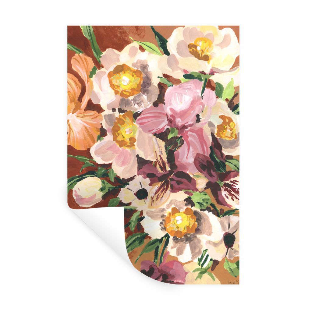 MuchoWow Wandtattoo Wandsticker Wandaufkleber Blumen - Pflanzen - Orchidee - Kunst 40x60 cm Selbstklebend und Repositionierbar - Wierderverwendba...