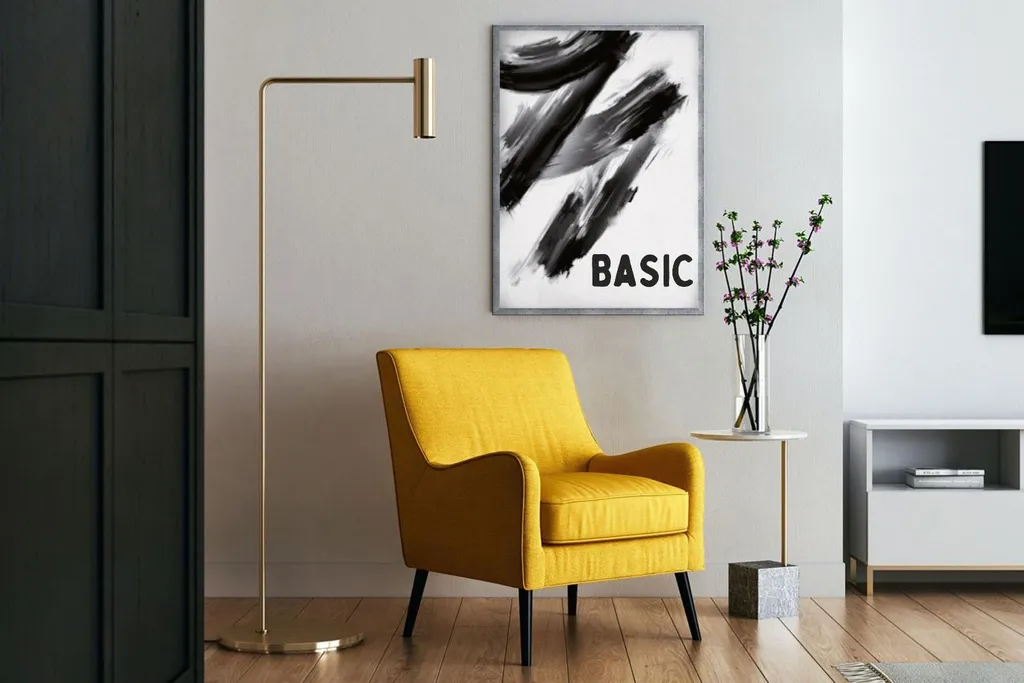 Cadre Photo 61x91,5 cm MDF BASIC Effet Béton - Finition Robuste et Épurée - 2