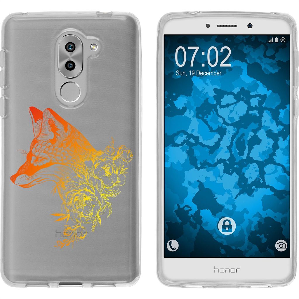 PhoneNatic Case kompatibel mit Huawei Honor 6x Silikon-Hülle Floral Fuchs M1-2
