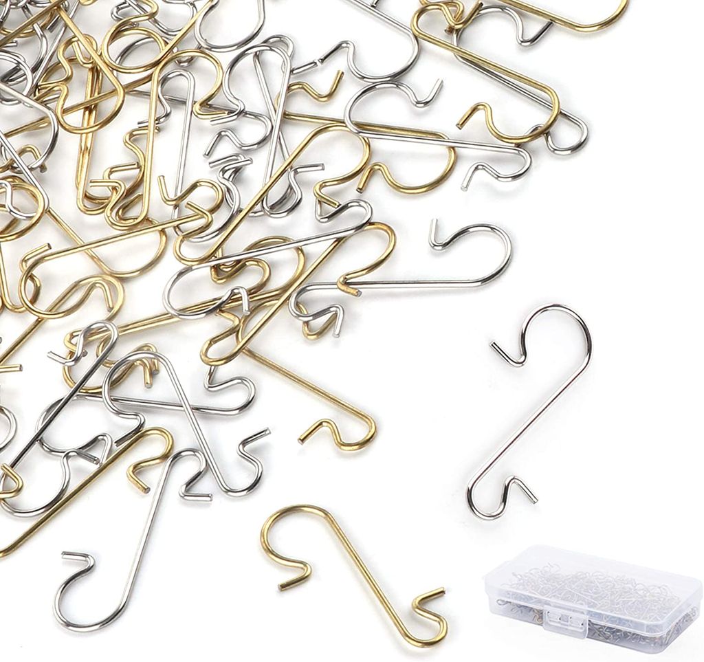 Adorfine Christbaumschmuck Haken 120 Stück - Goldene Aufhänger Für Weihnachtskugeln