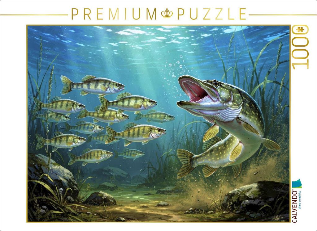 CALVENDO Puzzle Ein Motiv aus dem Kalender Barsche im See | 1000 Teile Lege-Größe 64x48cm Foto-Puzzle für glückliche Stunden
