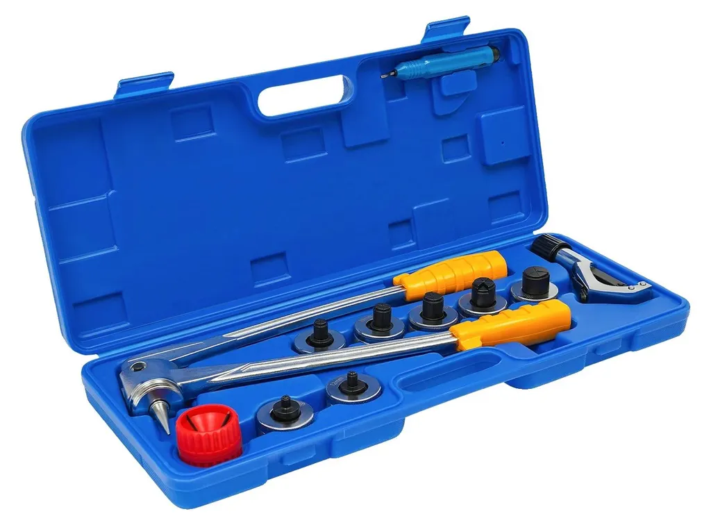 Kit élargisseur de tuyaux manuel avec 7 embouts de précision - Bleu