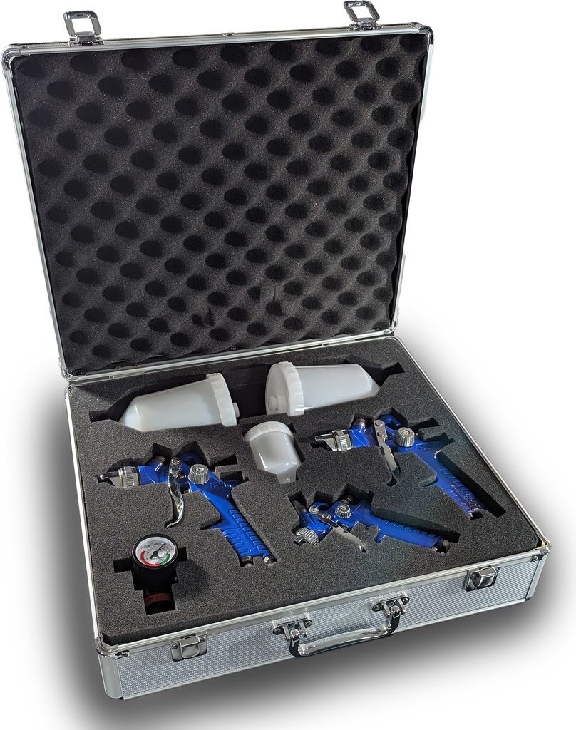 Bituxx 3er Set HVLP Lackierpistolen Druckluftpistole Produktbild 