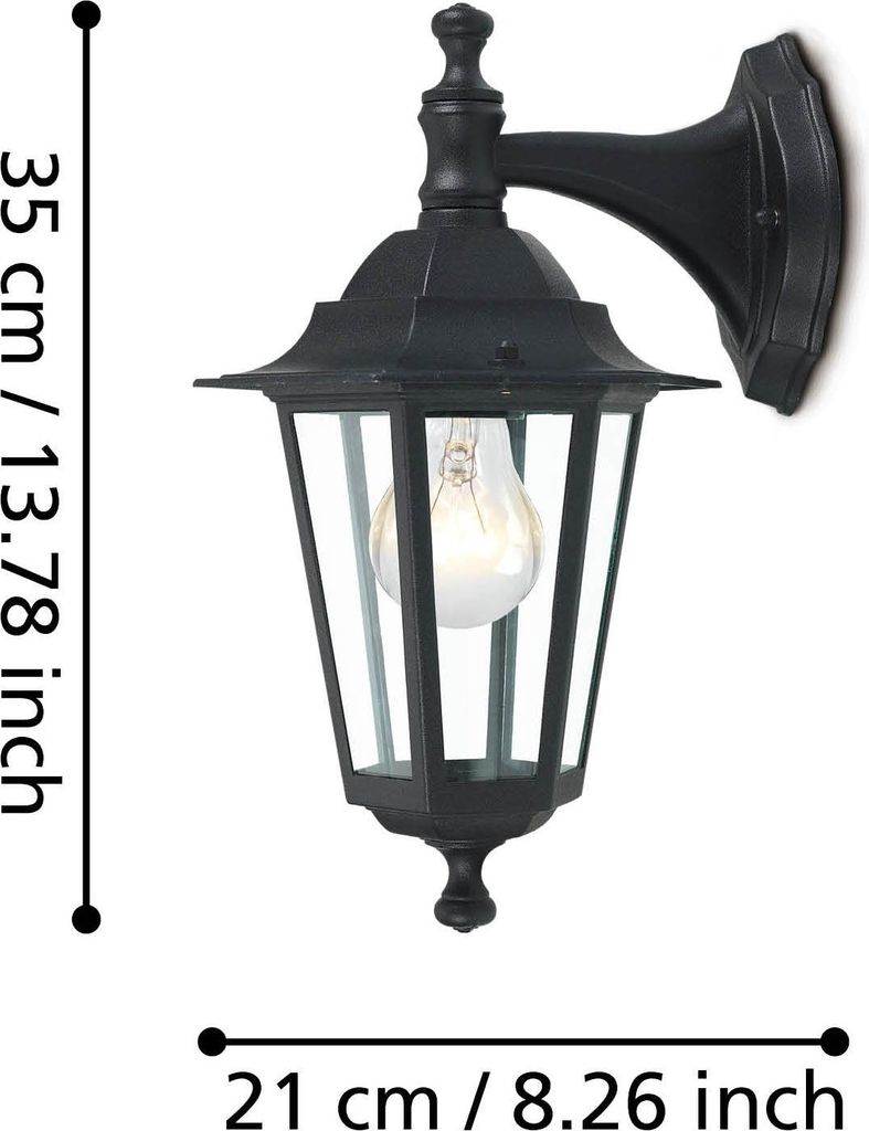 EGLO Außenwandleuchte Laterna 4 Bis 60 W Schwarz 22467 Produktbild 