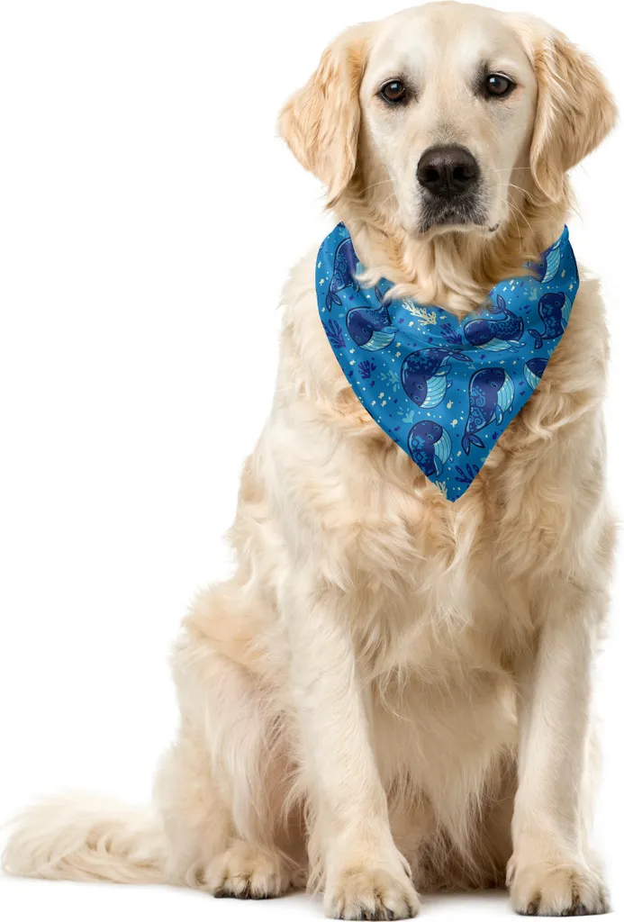 Accessorio Cane ABAKUHAUS 40x40 cm - Bandana Navy Balena Design