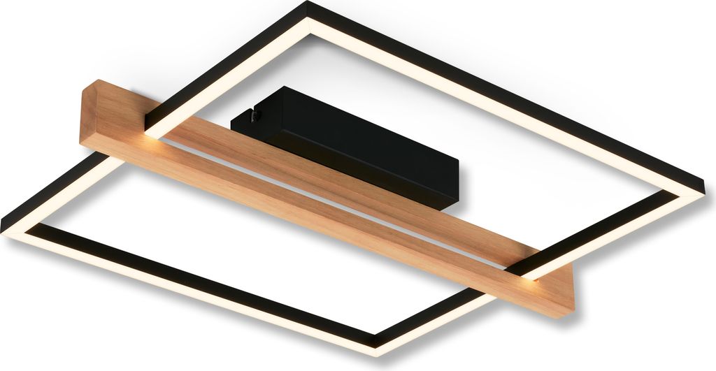 LED Deckenlampe Holz LED Deckenleuchte Wohnzimmer Dimmbar Produktbild 