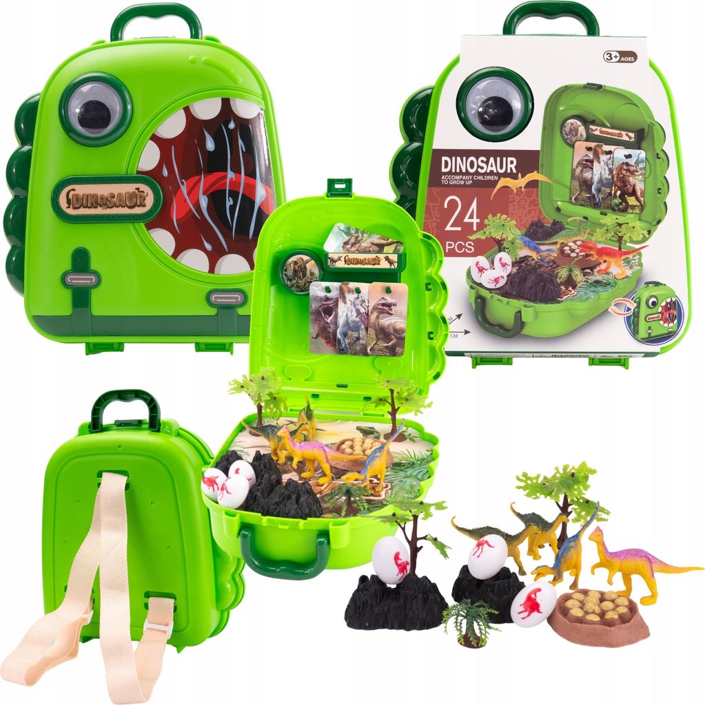Dinosaurier Rucksack-Set | Tragbare Dino-Welt zum Spielen | Produktbild 