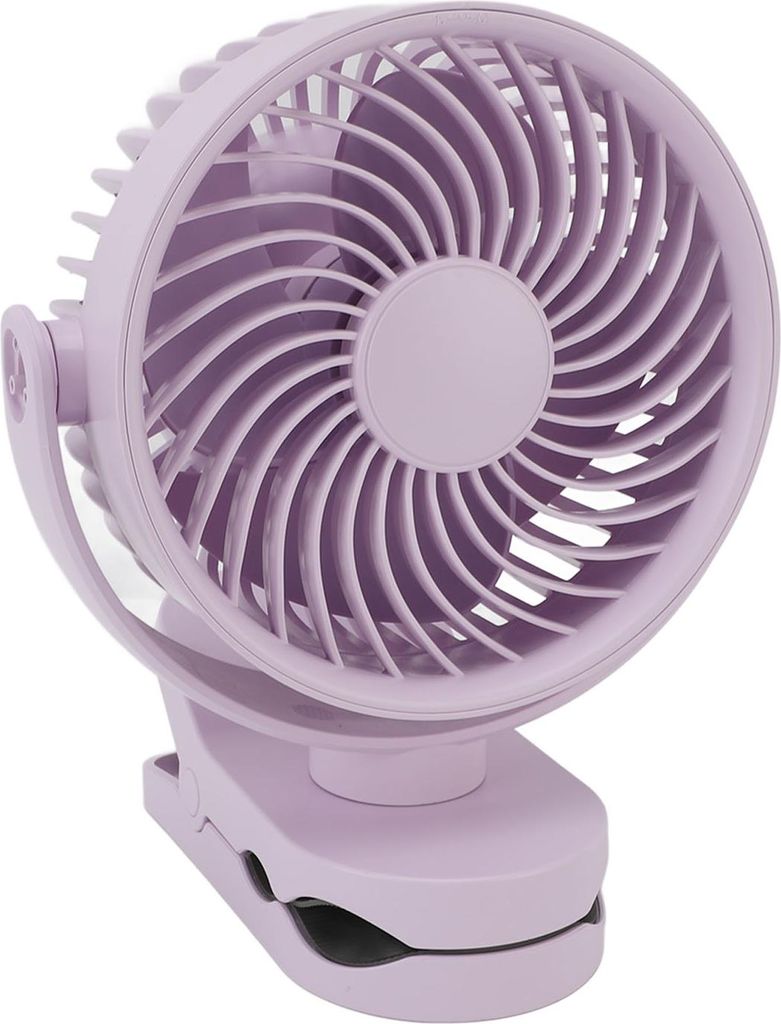 Clip On Fan USB Wiederaufladbar Leise 360 Drehbarer kleiner Ventilator mit Clip für den täglichen Gebrauch Strand Camping Violett