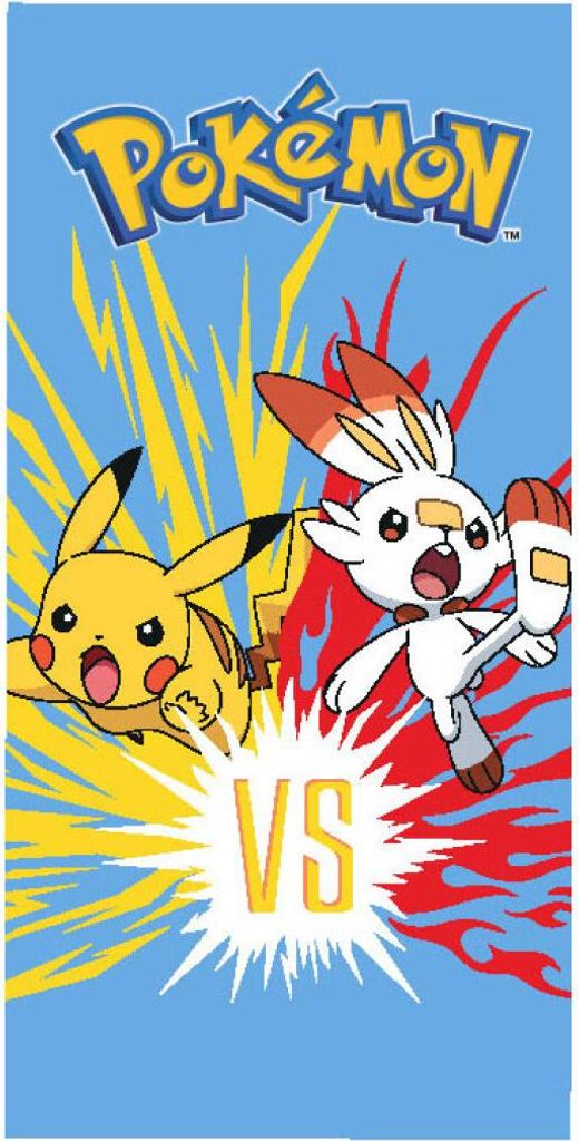 Pokemon Badetuch Pikachu en Scorbunny 70 x 140 cm - Baumwolle