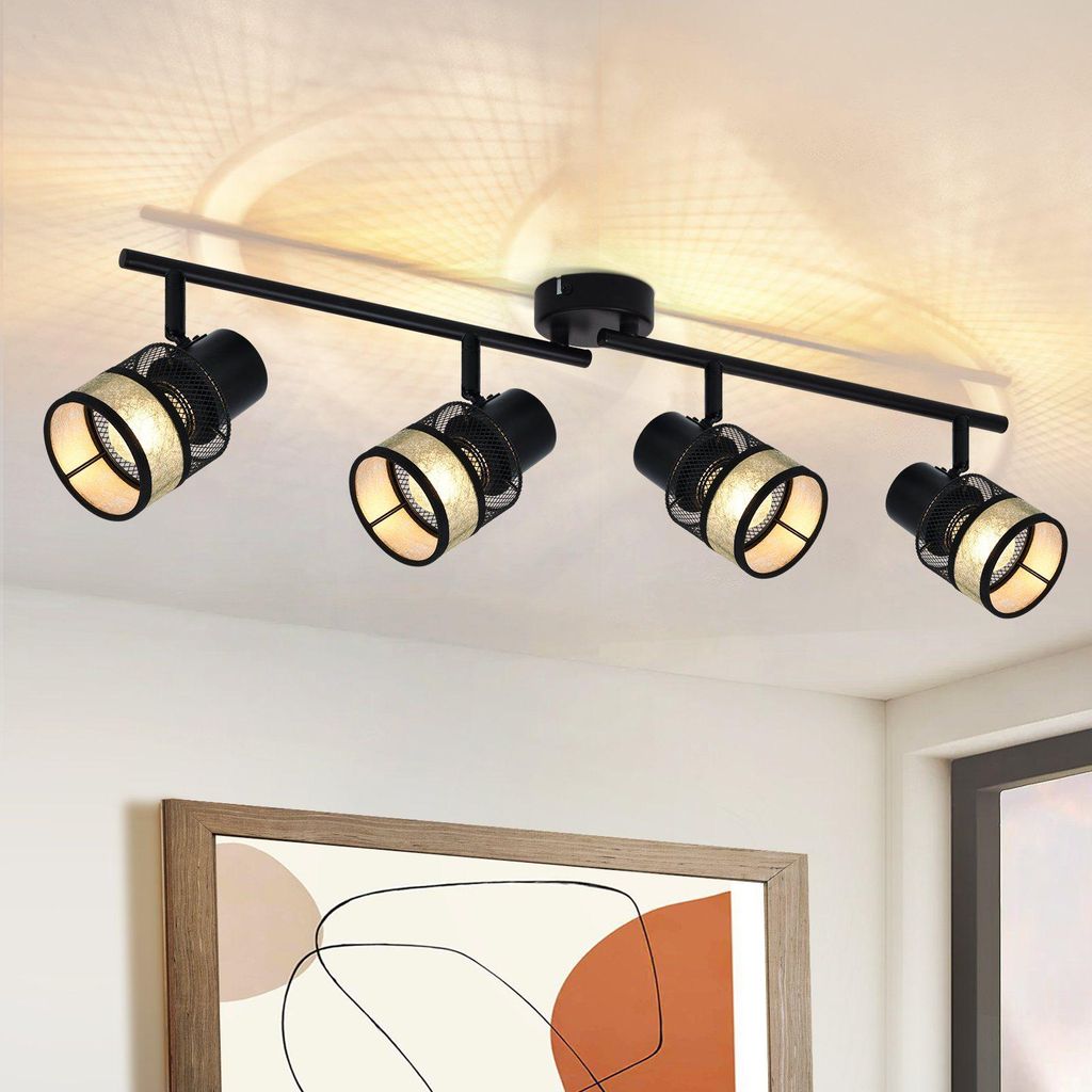 ZMH Plafonnier Spot de plafond 4 flammes Noir E27 Image du produit 