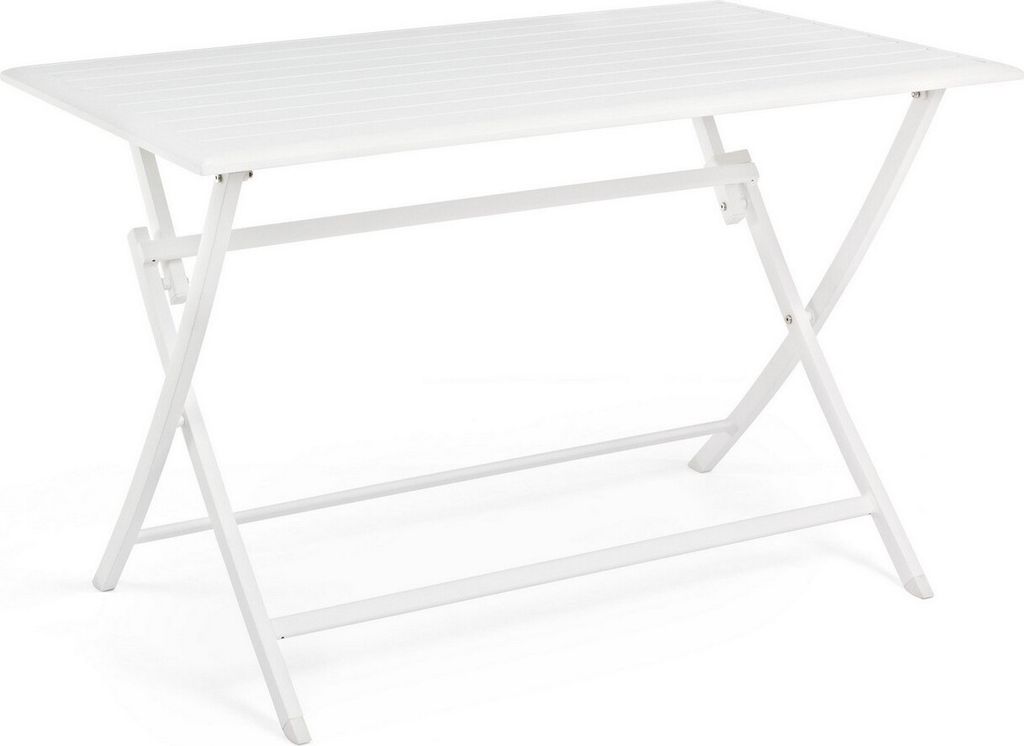 Tavolo pieghevole Elin 110 x 70 x 71 cm Alluminio bianco Immagine del prodotto 
