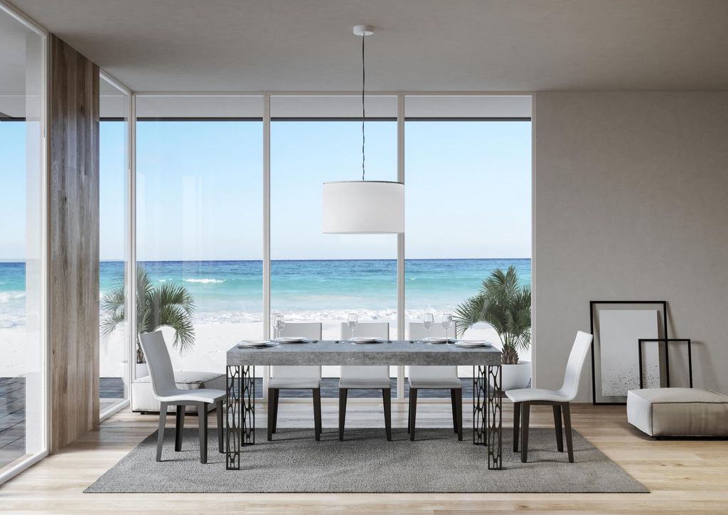 ITAMOBY - Ausziehtisch 200/304x90 cm Ghibli Zement Tischbeine Anthrazit