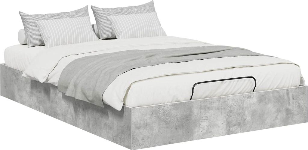 Ottoman Bettgestell Beton Grau 150 x 200 cm Holzwerkstoff