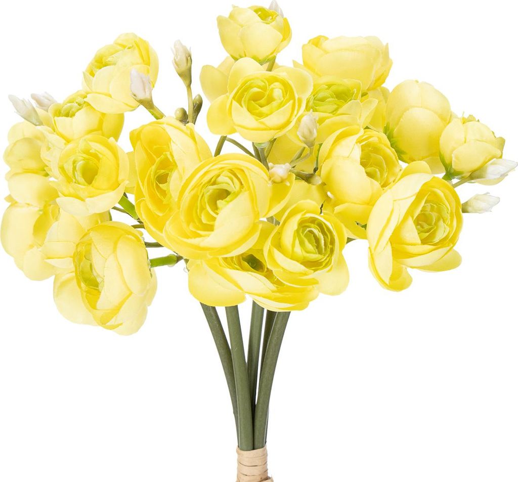 Kunstblume Ranunkelstrauß für elegante Dekoration und Wohnambiente, 5 Stück