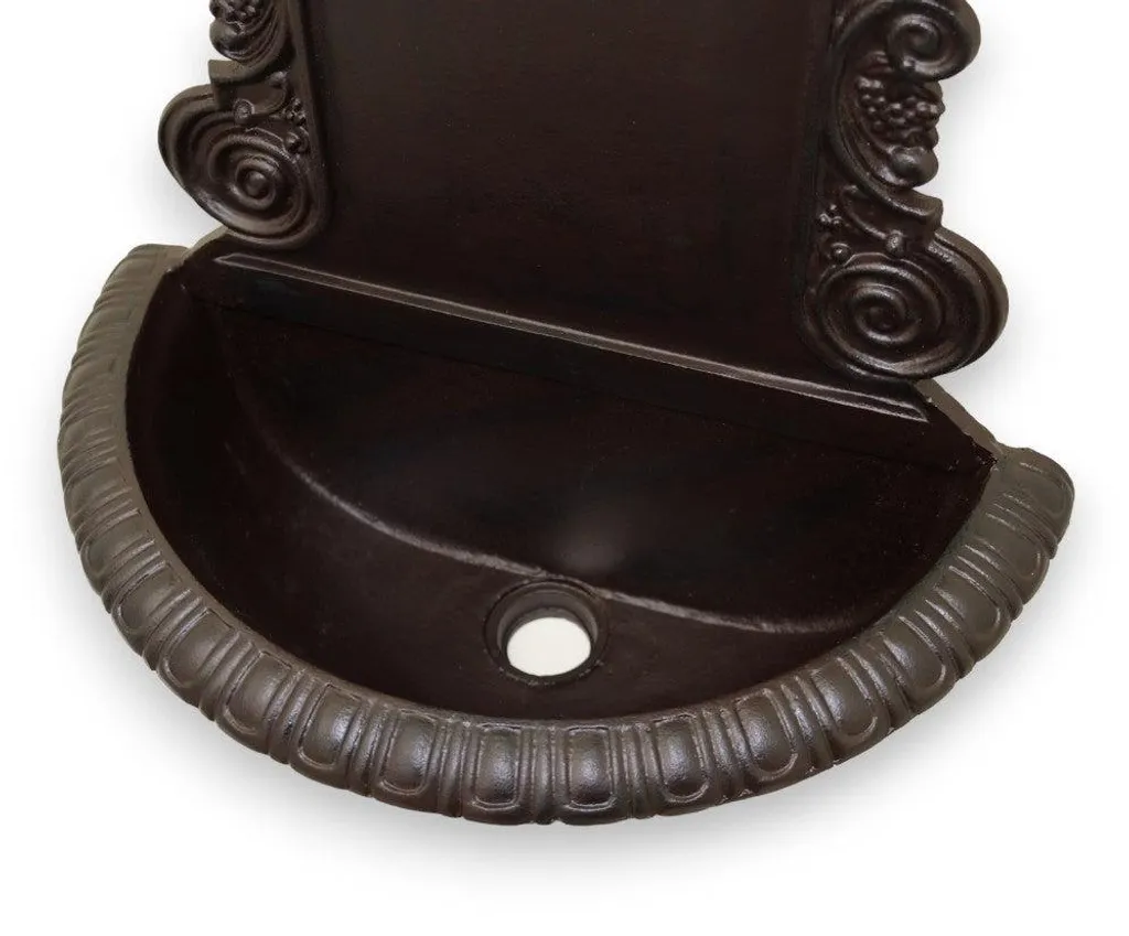 Fontaine murale fonte anthracite H78 - Robuste et décorative 41cm