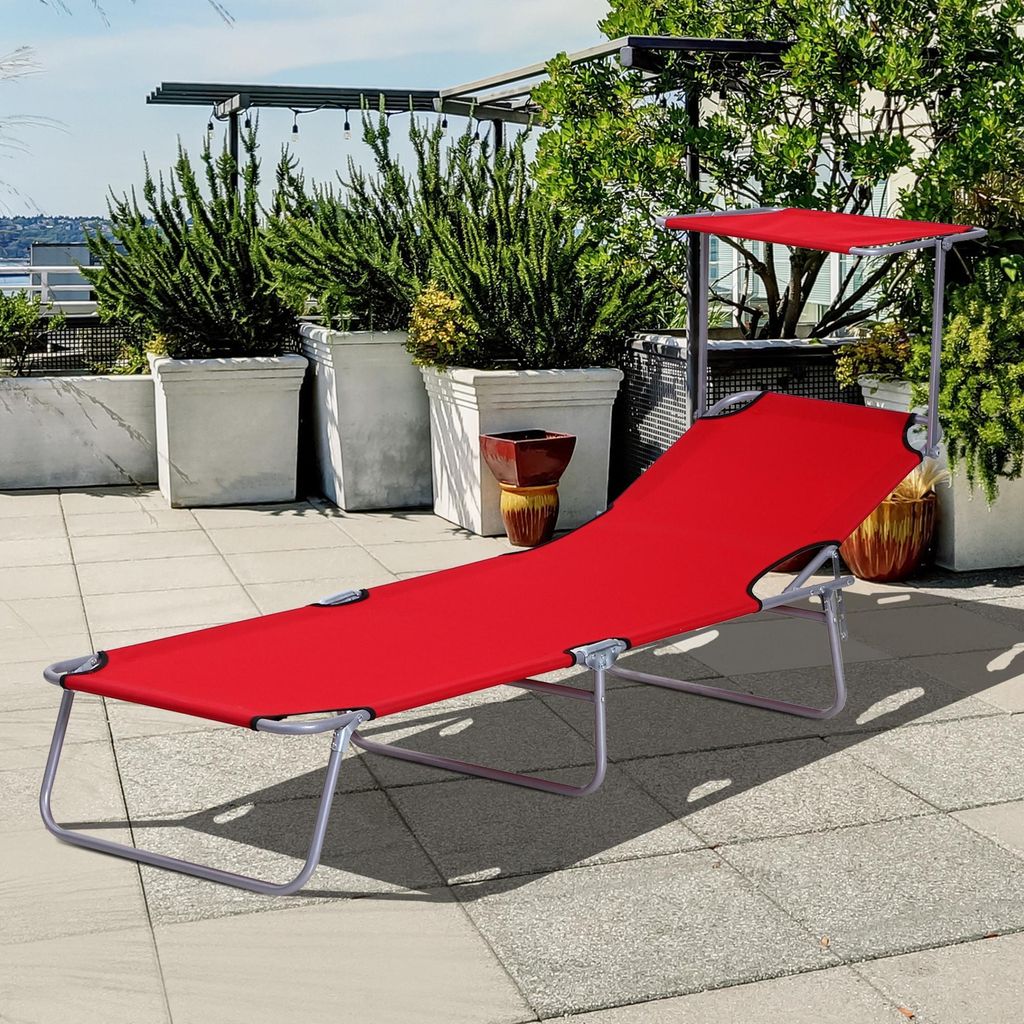 SUGIFT Sonnenliege klappbar mit Dach, Gartenliege Produktbild 
