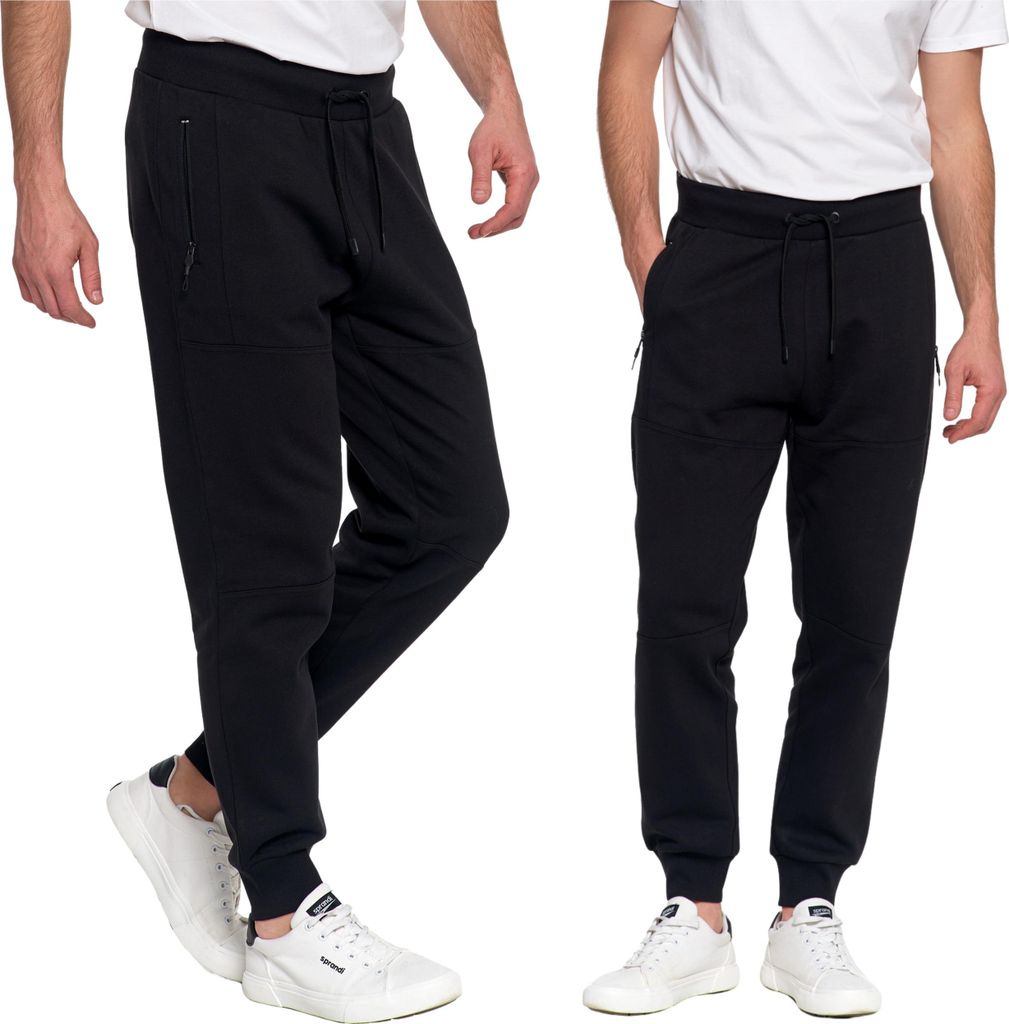 Moraj Herren Jogginghose mit Bündchen, mit Taschen, warm – Schwarz, Größe XL